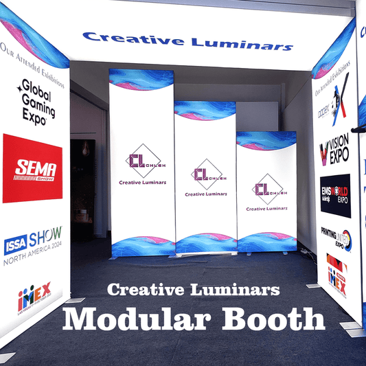 Make it Easy With Creative Luminars New Modular Backlit SEG Booth Setup - clexhibit