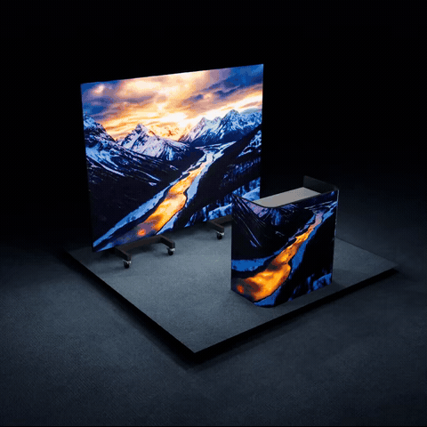 10 Minutes Setup LED Video Wall & Counter for 10X10 Trade Show Booth