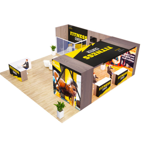 30x30 size trade show booth example