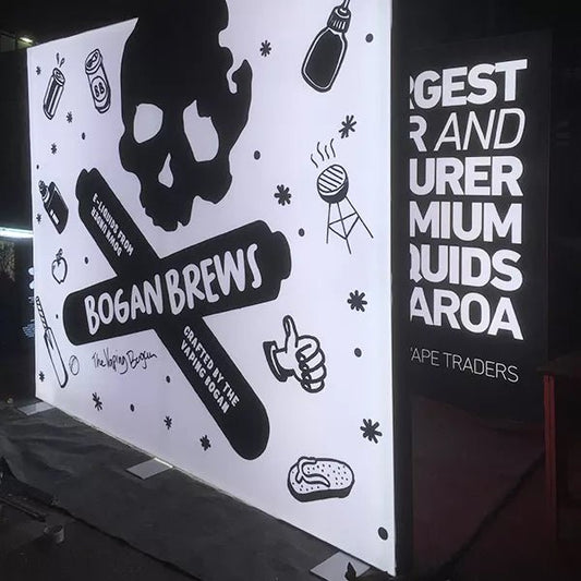 Attention - grabbing backlit displays, Double Sides Free Standing Backlit Inline Displays 8'x8'