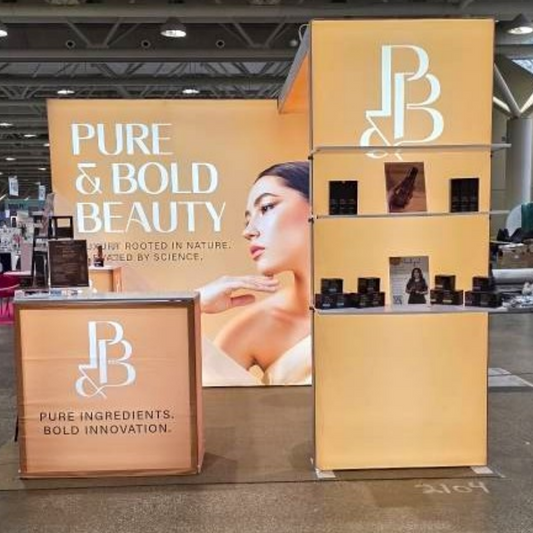 10×10 Portable Beauty Show Booth with Backlit Arch & Showcase