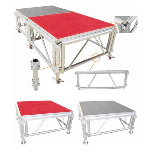 Aluminum Indoor Hotel Stage with Carpet Finish – Elegant & Reliable
