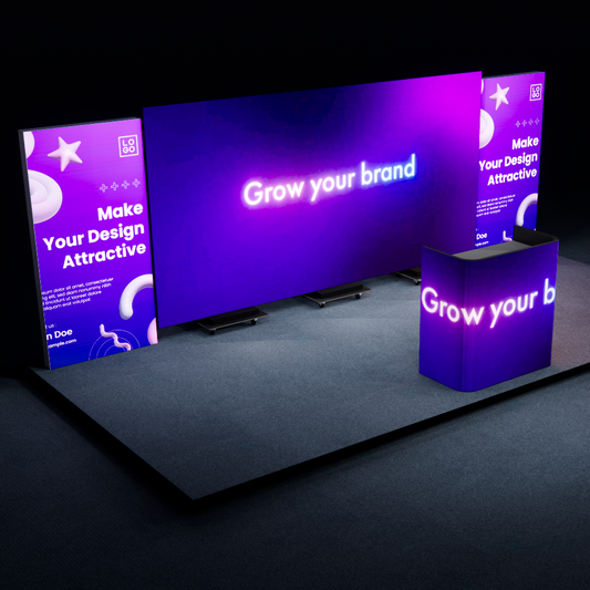 LED Video Wall Display With SEG Backlit Lightbox 3x6m Trade Show Booth