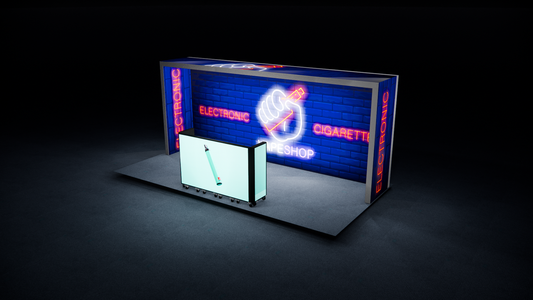 6-Fold LED Video Counter - Foldable & Portable 10x20 Trade Show Booth Display Design