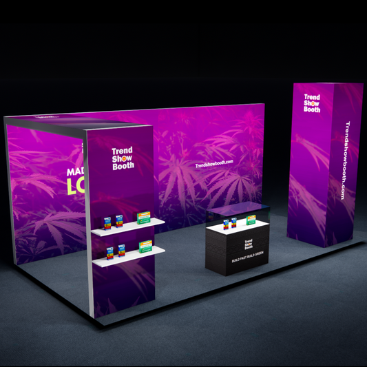 10×20 Portable Backlit Booth with Arch, Tower & Showcase