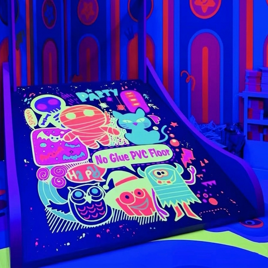 Fluorescent Anti-slip PVC Flooring Indoor and Outdoor Amusement Park, Trade Show, Gym Use