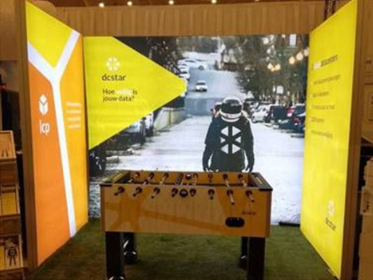 U - Shape Backlit SEG Fabric Trade Show Display Like A Big Hug !