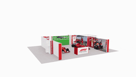 Exclusive Design Convention Booth Display 30x30 with LED Video Wall For Auto Show Related Brands