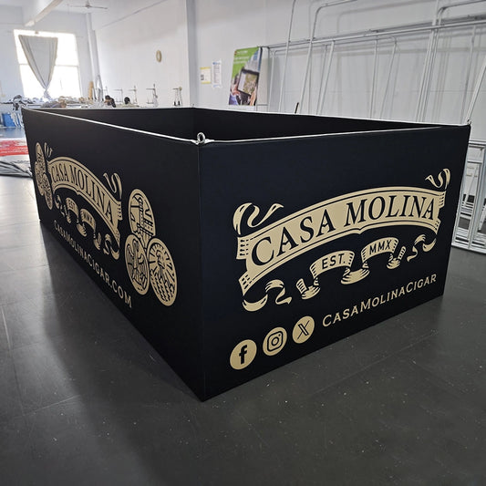 Custom SEG Graphic Non-backlit Hanging Sign For Cigar Show Booth Banner