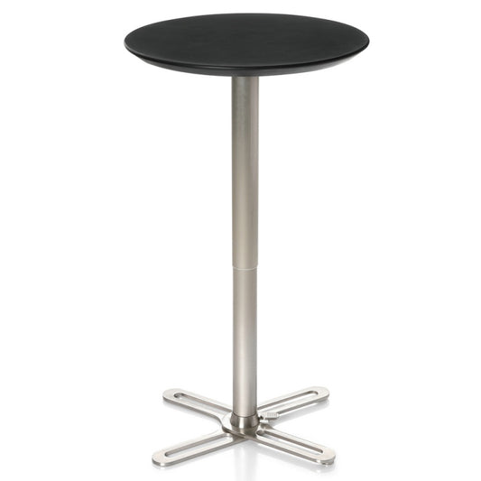 Foldable ABS Round Bar Table Portable Black Cocktail Table Exhibition Furniture for Trade Shows and Events