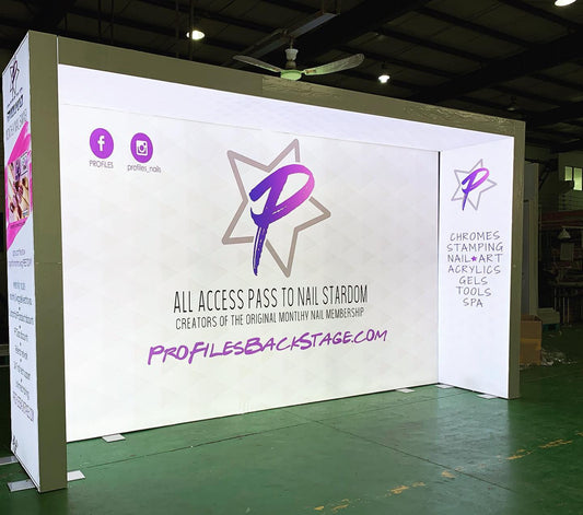 10'x20' Trade Show Display Free Standing Frameless SEG Fabric Lightbox To USA