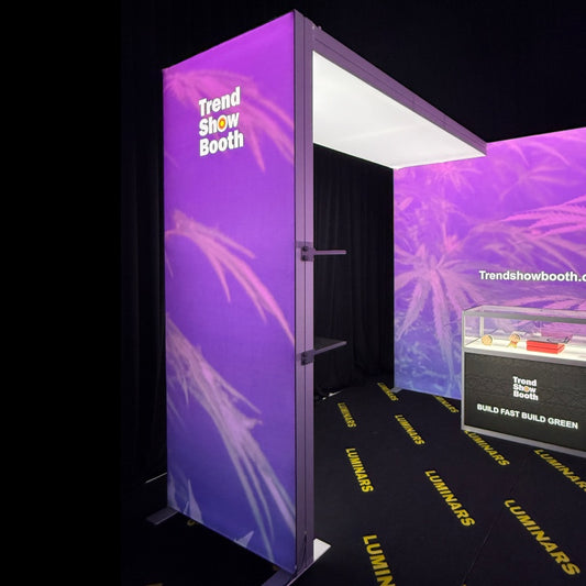 10×10 Portable Backlit Arch Booth with Showcase & Carry Bags