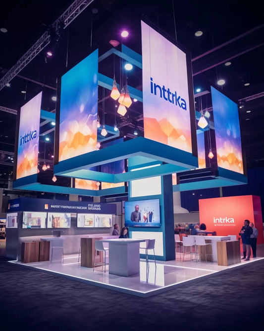 Reuse And Change Your Trade Fair Freestanding Layout with Backlit Storage, Wall - mounted Display Shelves Like MAGIC