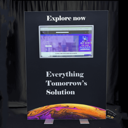 Interactive Trade Show Booth Display with Large Touchscreen Monitor and Internet Connectivity