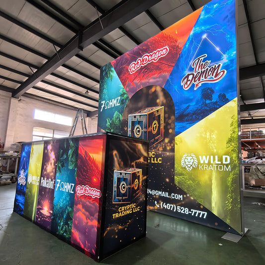 Backlight Trade Show Booths 10x10 with Counter