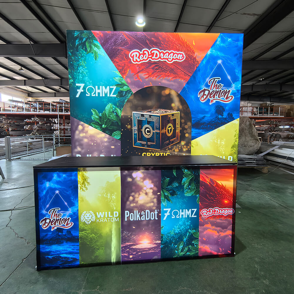 Backlight Trade Show Booths 10x10 with Counter