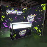 10×10 Portable Backlit Booth with  illuminated Showcase