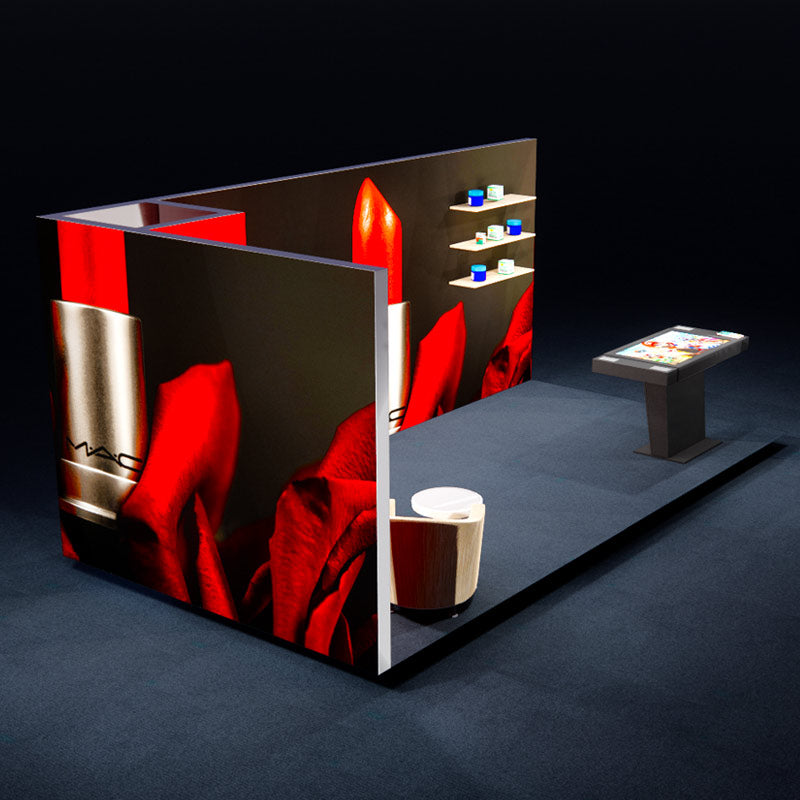 Lipstick Cosmetics Interactive Trade Show Booth Design - 10x20 Display Stand