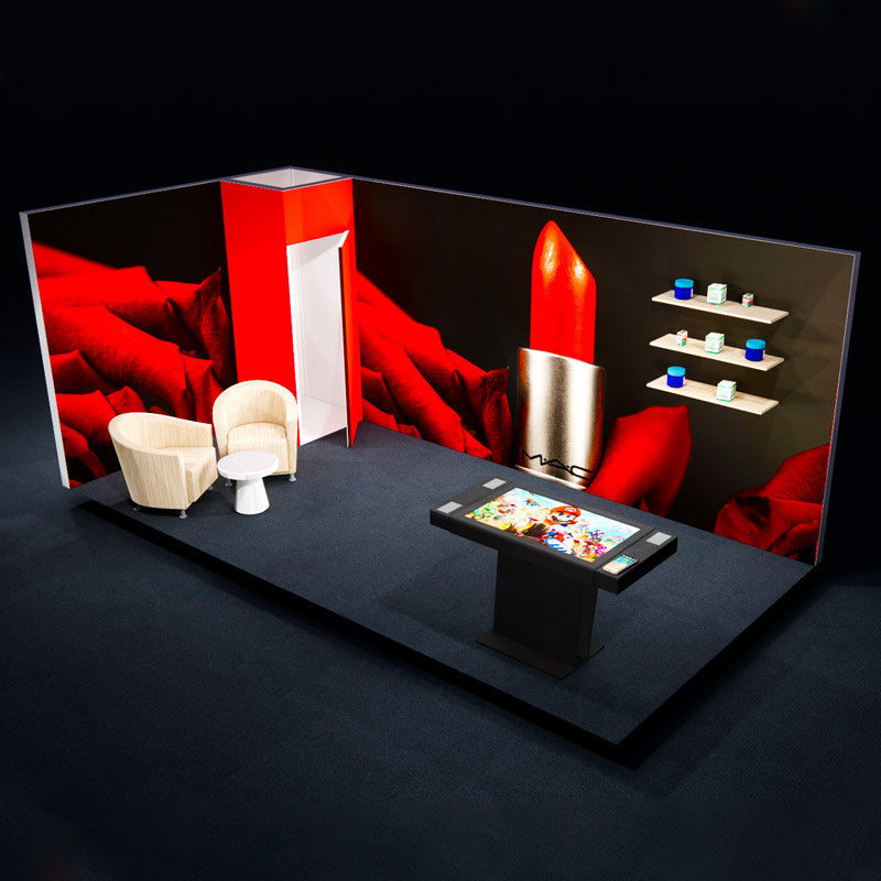 Lipstick Cosmetics Interactive Trade Show Booth Design - 10x20 Display Stand