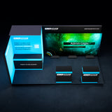 10×20 LED Trade Show Booth Folding LED Video Screens, Backlit Walls & Storage