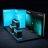 10×20 LED Trade Show Booth Folding LED Video Screens, Backlit Walls & Storage