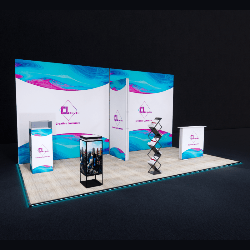 10x20 Portable Trade Show Display SEG Fabric Booth from Creative Luminars