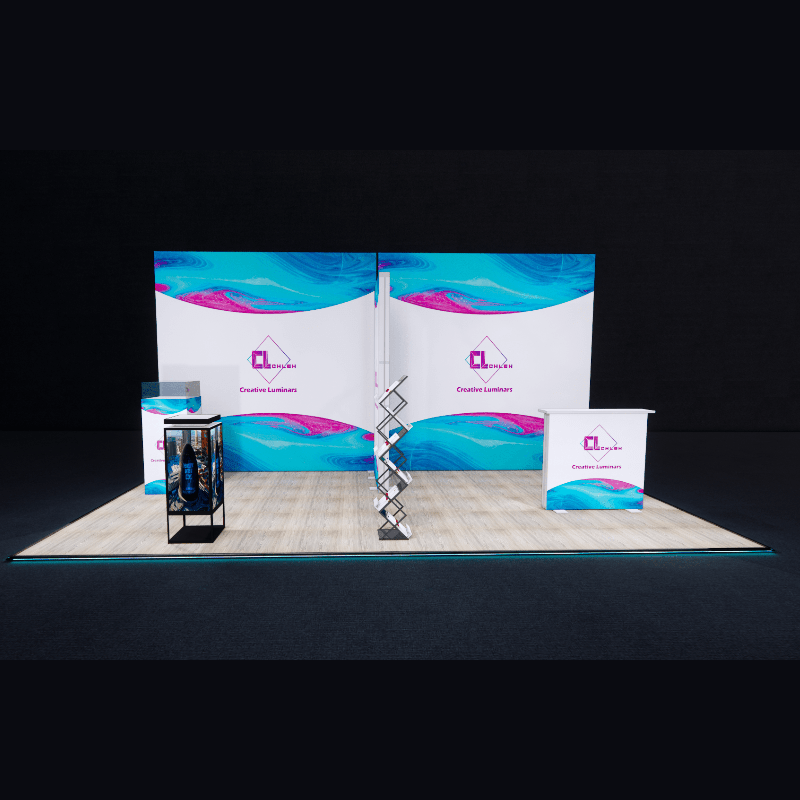 10x20 Portable Trade Show Display SEG Fabric Booth from Creative Luminars