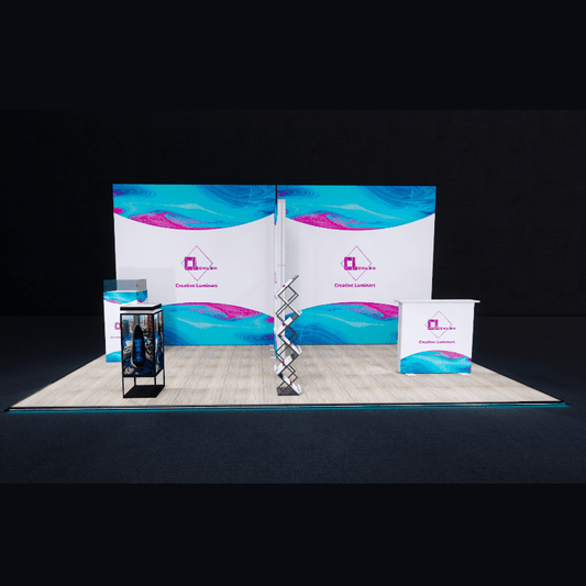 10x20 Portable Trade Show Display SEG Fabric Booth from Creative Luminars