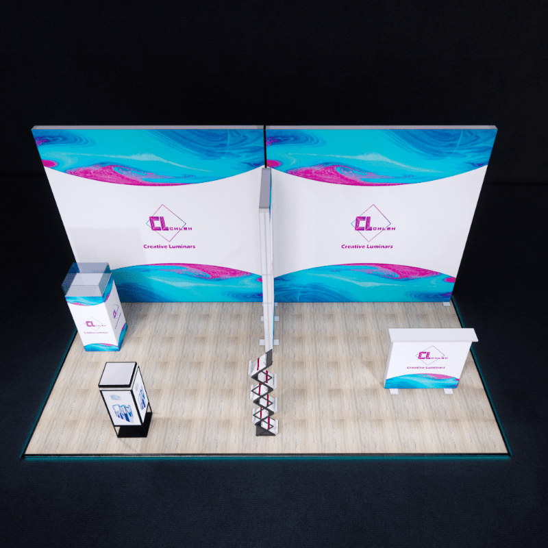 10x20 Portable Trade Show Display SEG Fabric Booth from Creative Luminars