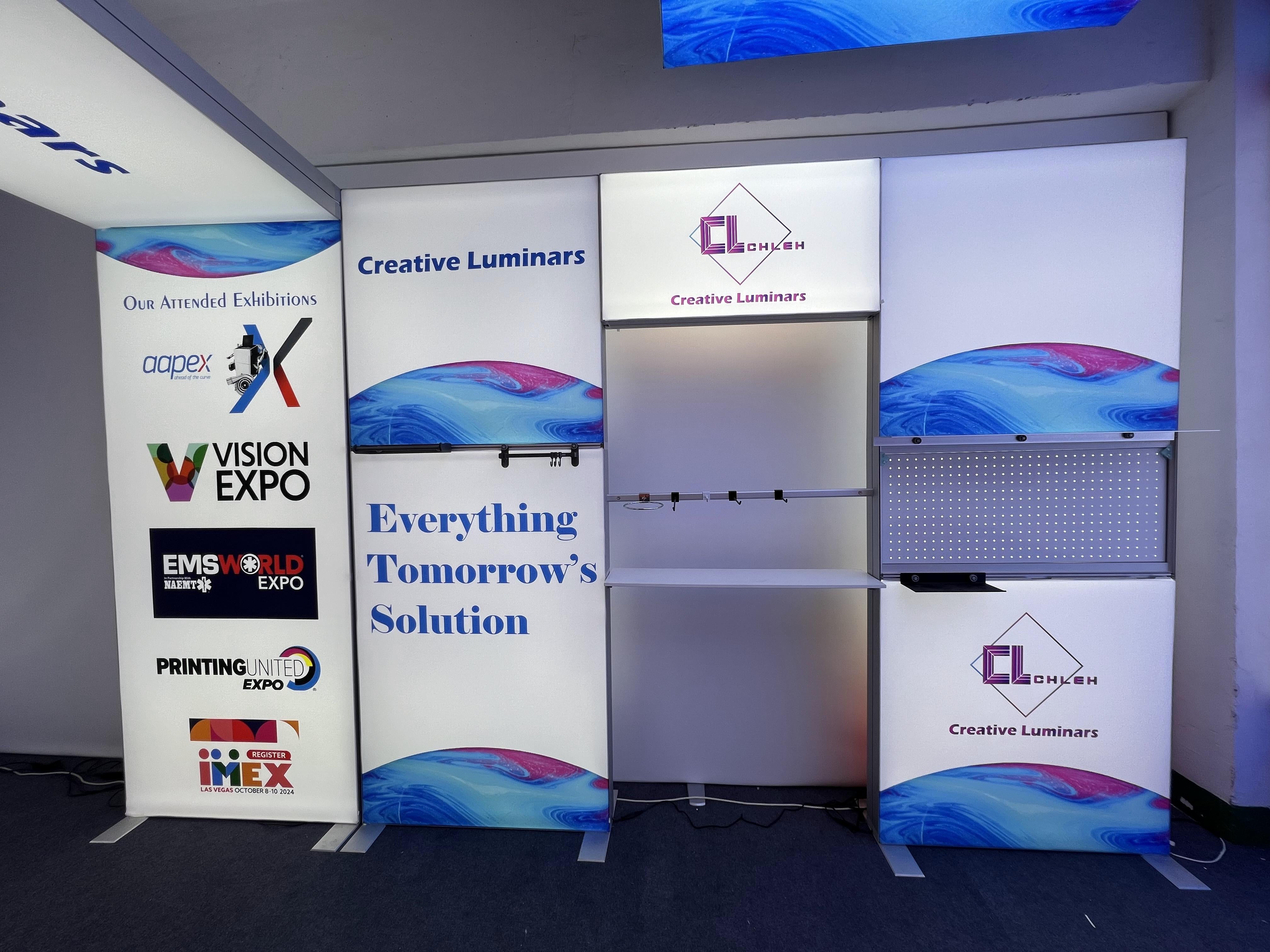 Creative Luminars Signature Portable LED Backlit Fabric Trade Show Display