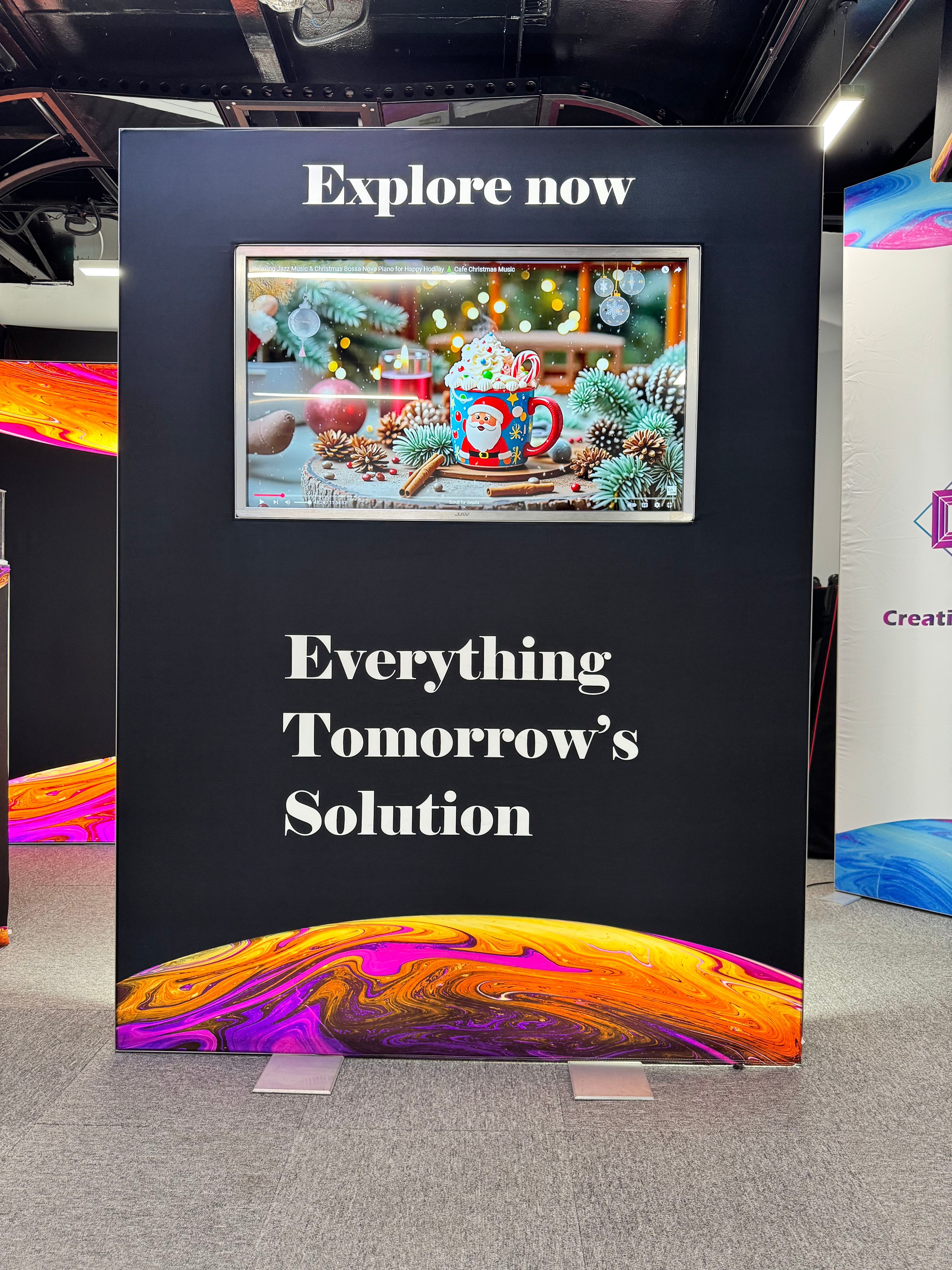 Interactive Trade Show Booth Display with Large Touchscreen Monitor and Internet Connectivity