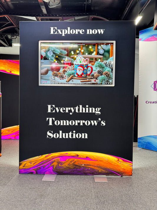 Interactive Trade Show Booth Display with Large Touchscreen Monitor and Internet Connectivity