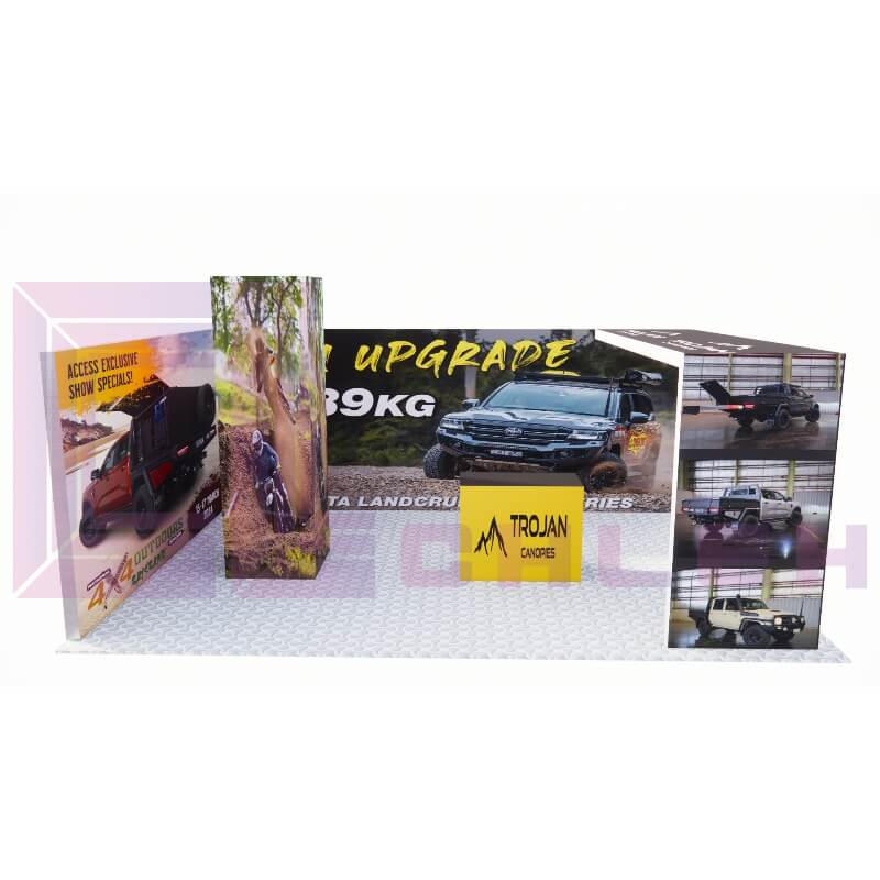 20x10/20 Bespoke Exhibition Stand Featuring With LED Screen Tower Scaling New Height Of Your Brand Awareness
