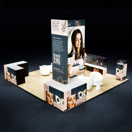 Beauty Salon Trade Show Booth Design - 20x20 Exhibition Stand