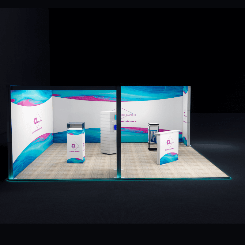 20x20 Aluminum Modular SEG Fabric Lightbox Exhibition Display from Creative Luminars
