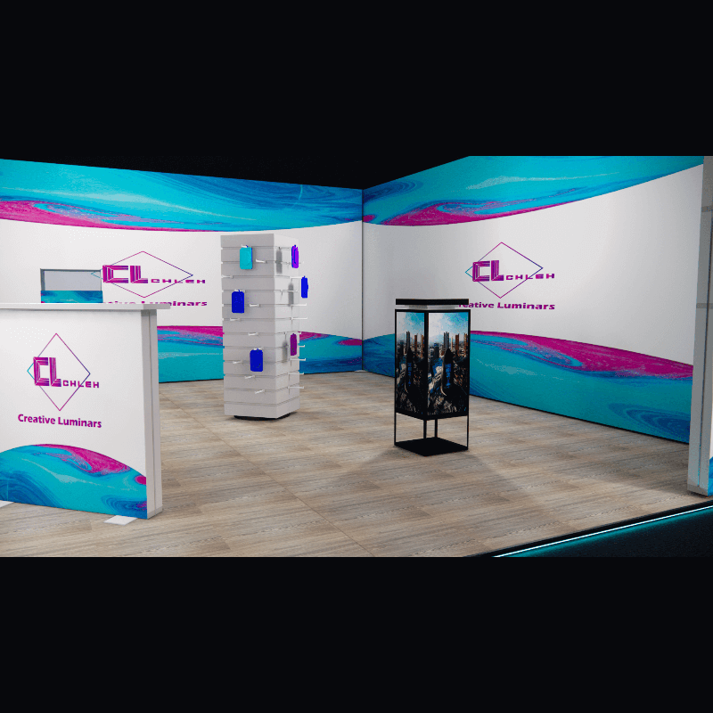 20x20 Aluminum Modular SEG Fabric Lightbox Exhibition Display from Creative Luminars