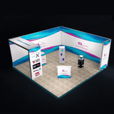 20x20 Aluminum Modular SEG Fabric Lightbox Exhibition Display from Creative Luminars