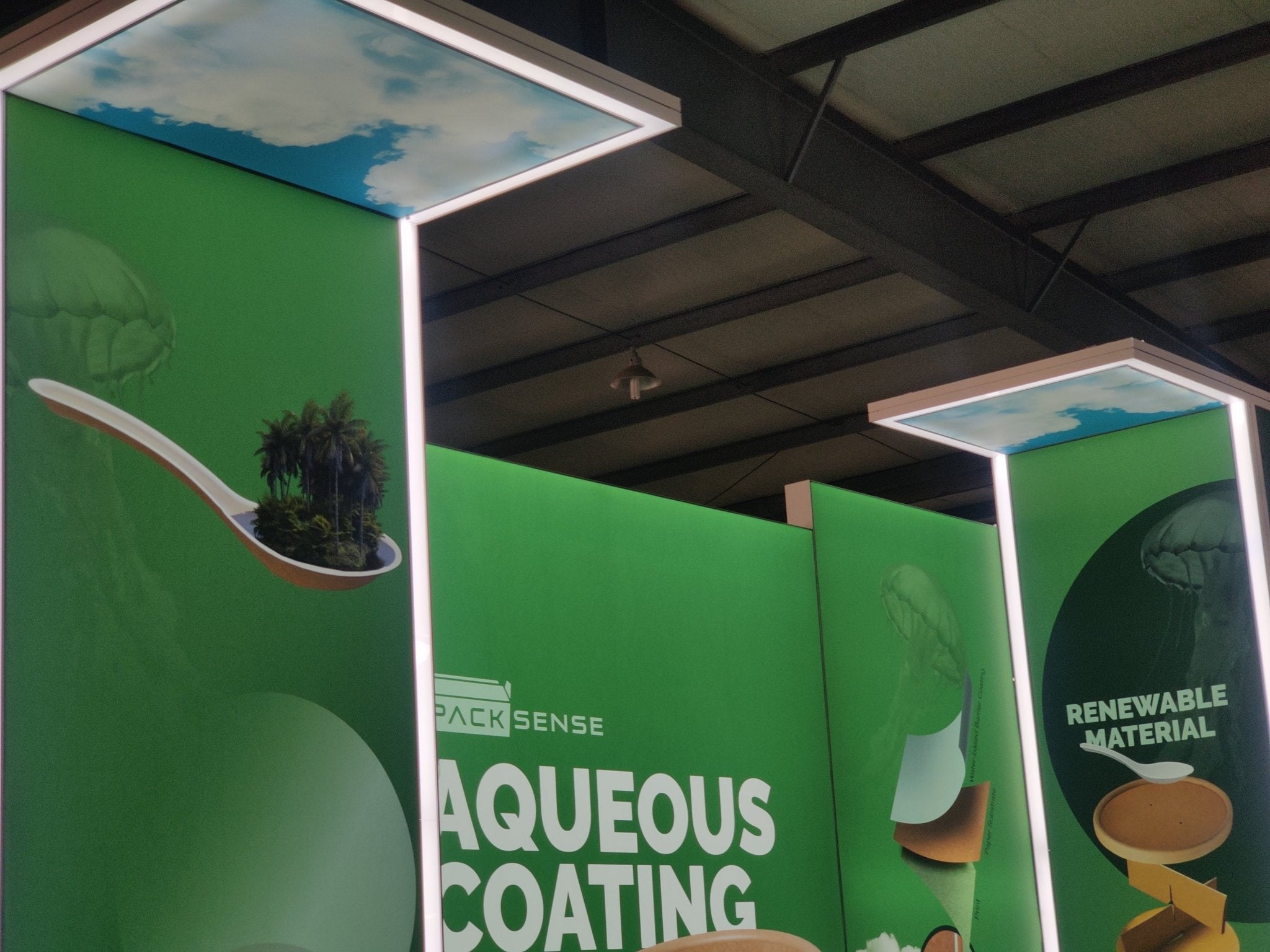 Pack Expo Popular Use 20x20 Custom Modular Hybrid Exhibit Booth Design with 3 - Tier Display Table