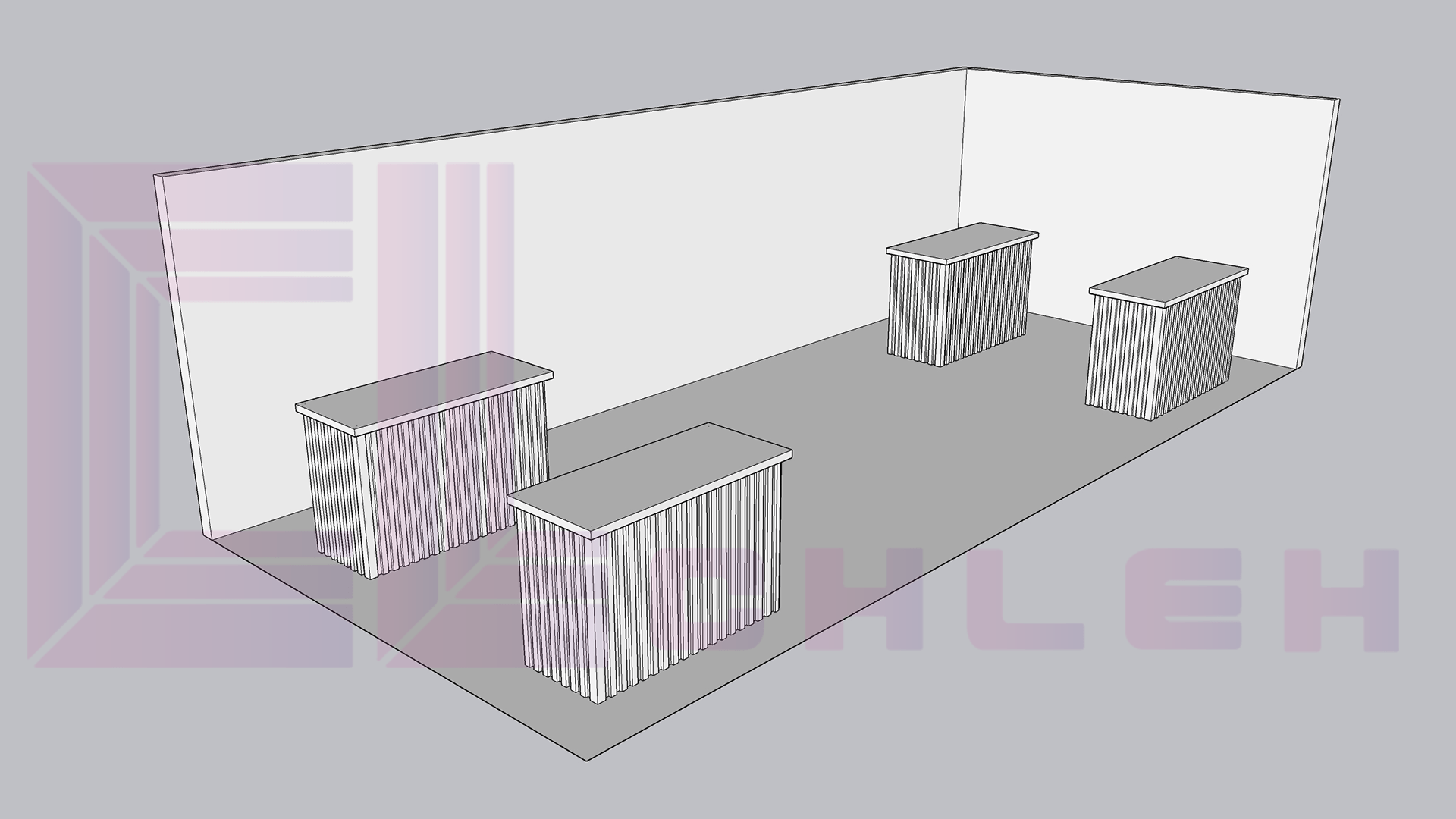 Creative Luminars LED Slat Counter and Signage Unique Design for 20x30 Setup