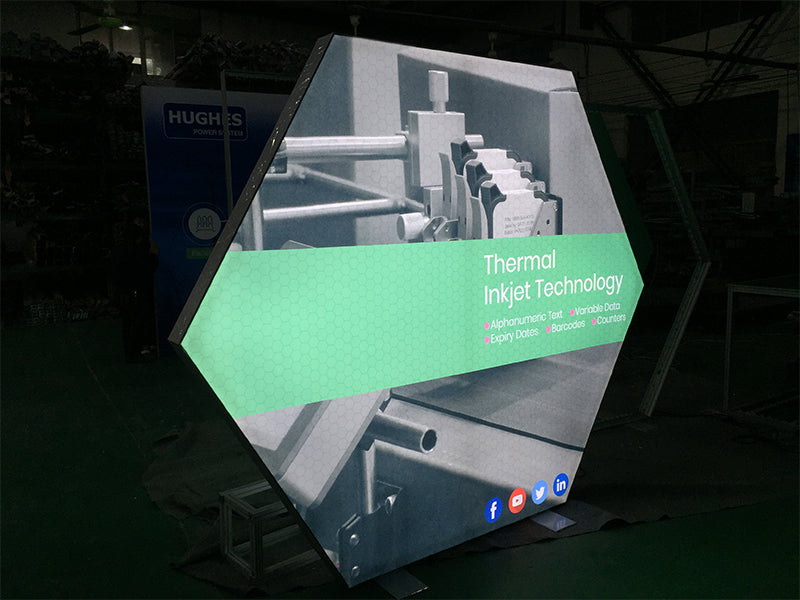 U-Type Angled Shape Illuminated Trade Show Booth