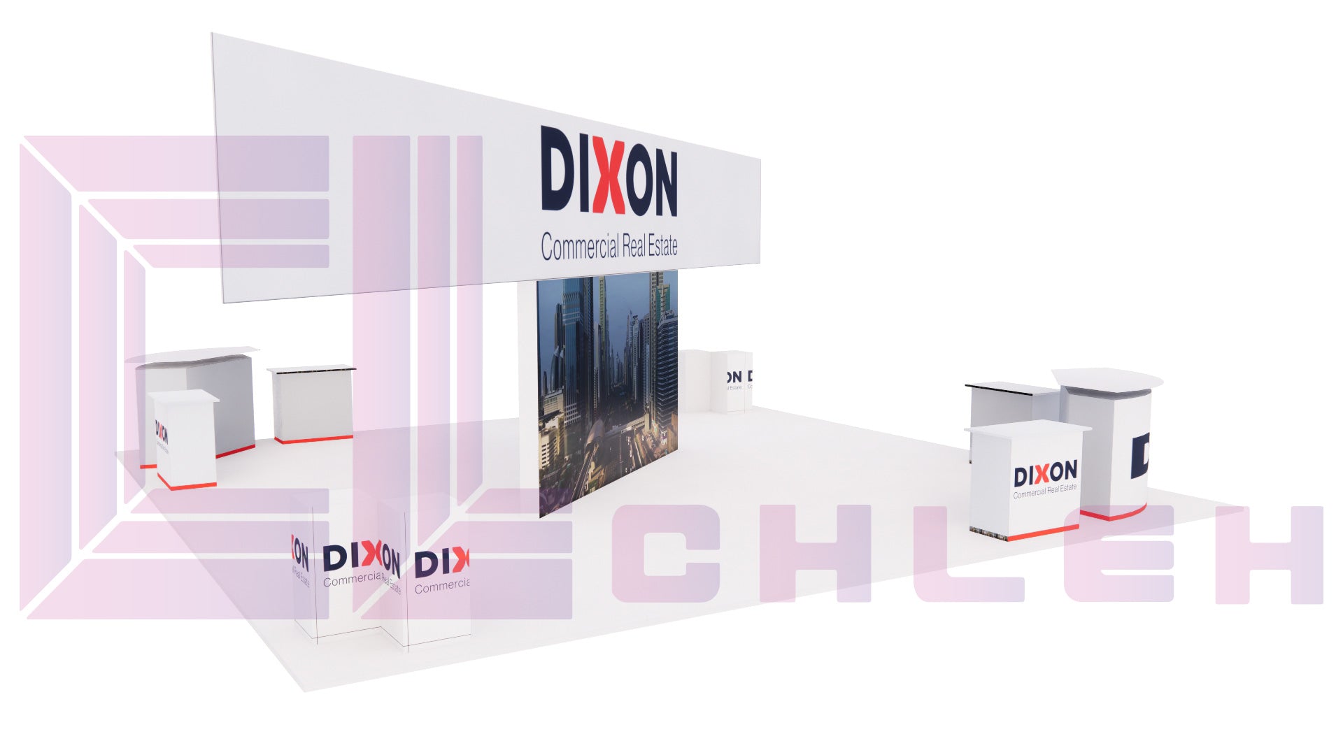 Stunning 30x30 Creative Luminars Booth with LED Wall Showcase & Counters