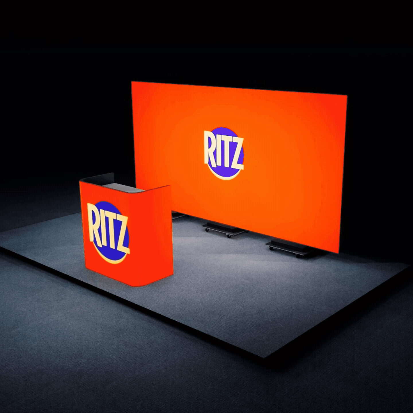 12.6′ x 6.9′ P2.5mm Foldable Movable LED Video Wall – Indoor Trade Show Turnkey Booth