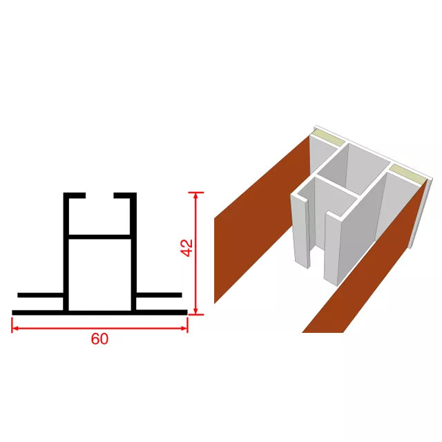 60x42mm Double Sided Aluminium Fabric Extrusion for Light Box