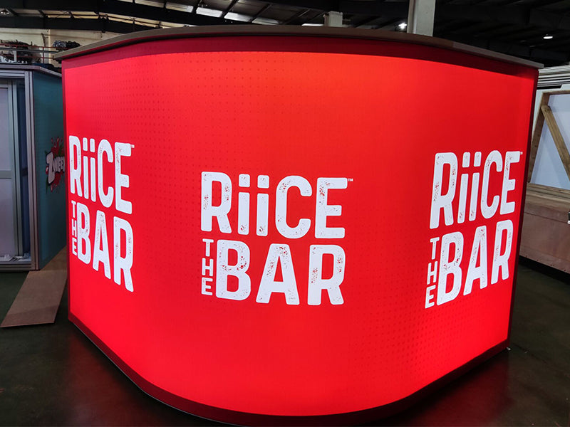 L Shaped Backlit Counter | Trade Show Table | Trend Show Booth