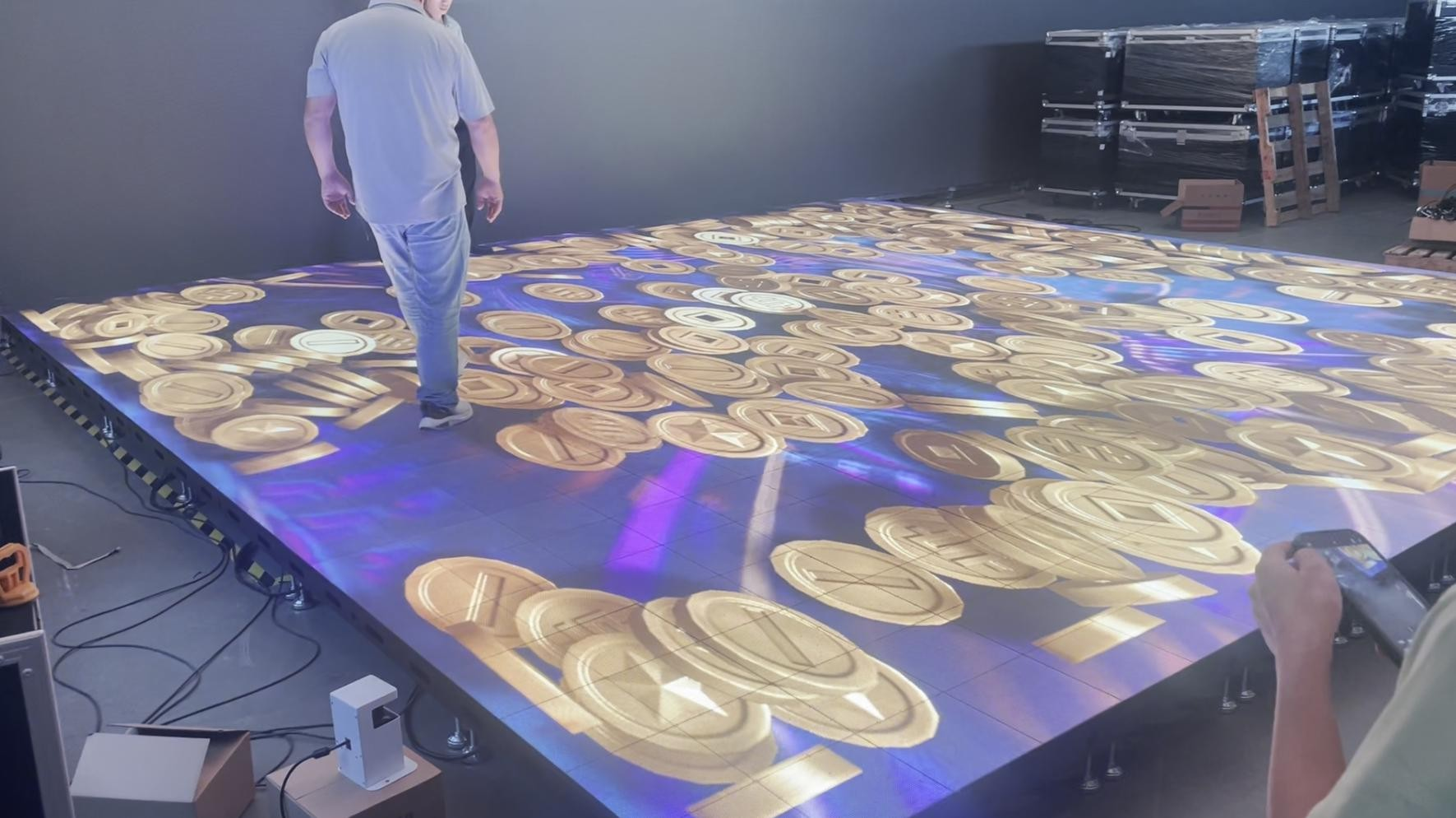 LED Video Flooring For Consumer Electronics, Auto, Animation Trade Shows