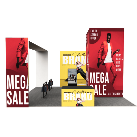 arch type trade show booth example