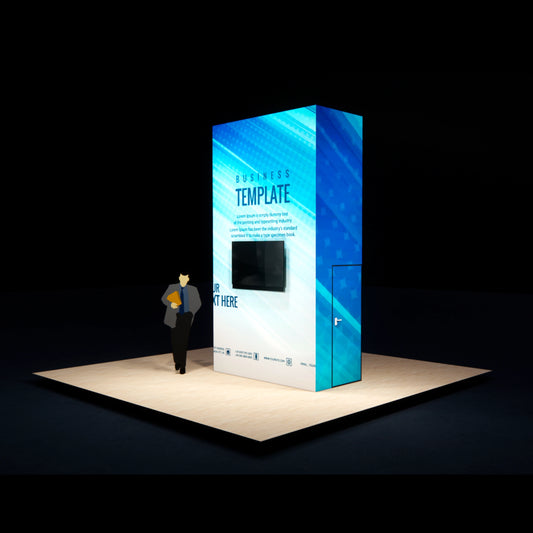 TT4 Backlit Trade Show Display Tower Storage 8.2′W x 3.9′D x 15.7′H