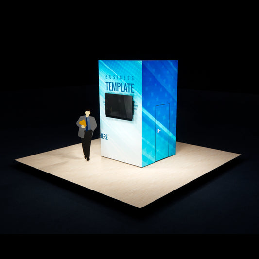 TT3 Backlit Trade Show Display Tower Storage 6.6′x6.6′x11.5′