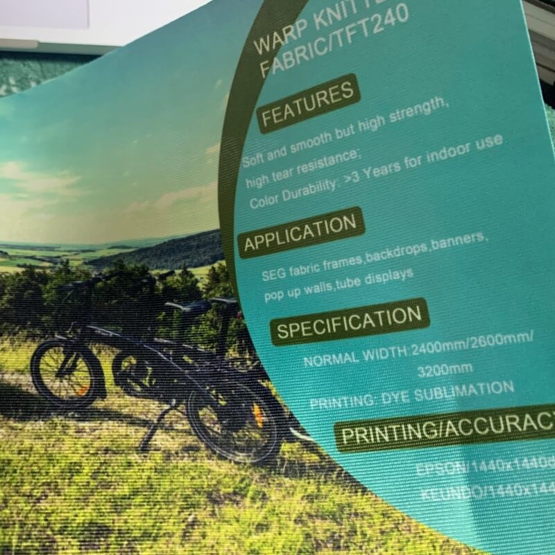 Fabric Lightbox Use Backlit SEG Dye Sublimation Prints