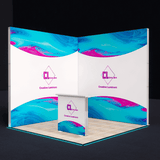 Creative Luminars Portable LED Fabric Trade Show Booth with Customizable Modular Flooring